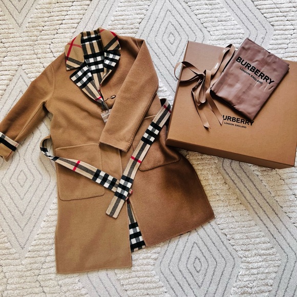 Burberry | Jackets u0026 Coats | Burberry Dorea Reversible Wool Belted Coat |  Poshmark